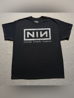 Nine Inch Nails NIN T Shirt XL Black Distressed Logo Band Tee 2026 NWOT